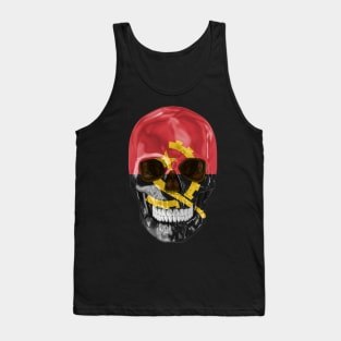 Angola Flag Skull - Gift for Angolan With Roots From Angola Tank Top